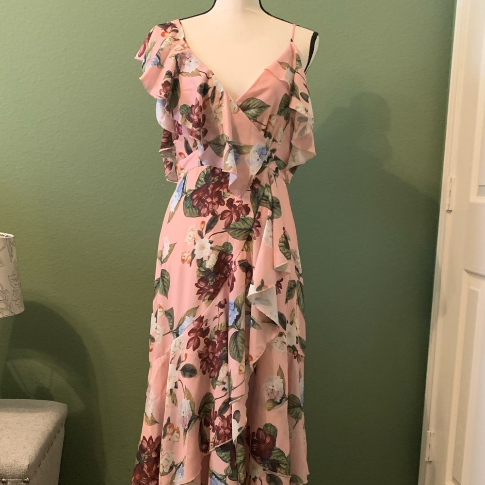 L’Atiste by Amy Pink Floral Ruffle Dress.